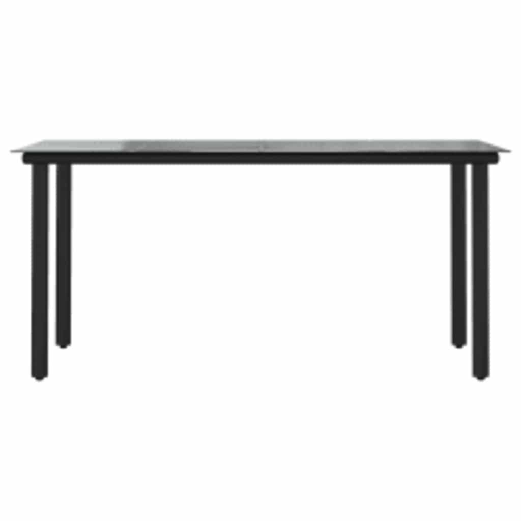 5 dele spisebordssæt til haven med hynder polyrattan glas grå