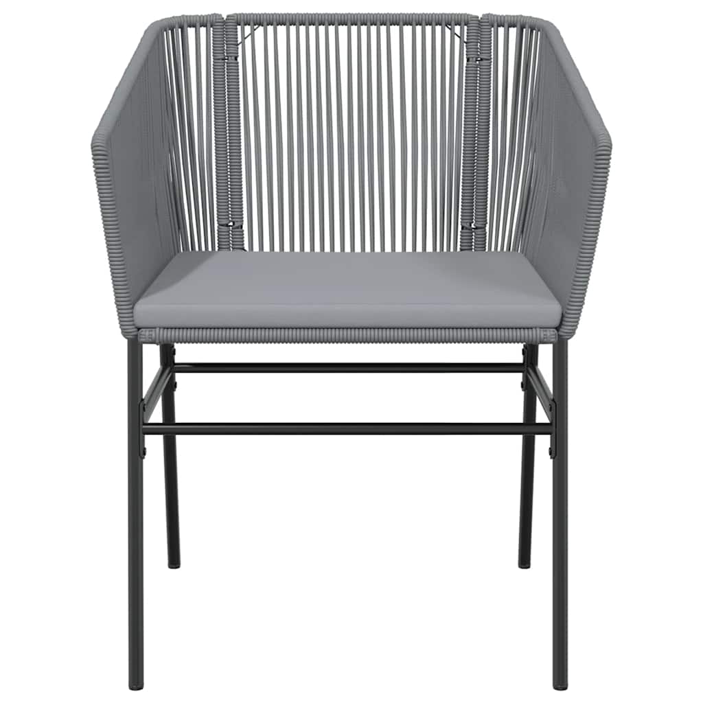 7 dele spisebordssæt til haven med hynder polyrattan glas grå