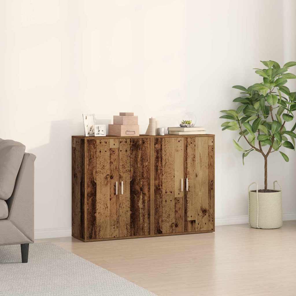 Sideboard 2 stk. Gammelt træ 60 x 31 x 84 cm Konstrueret træ