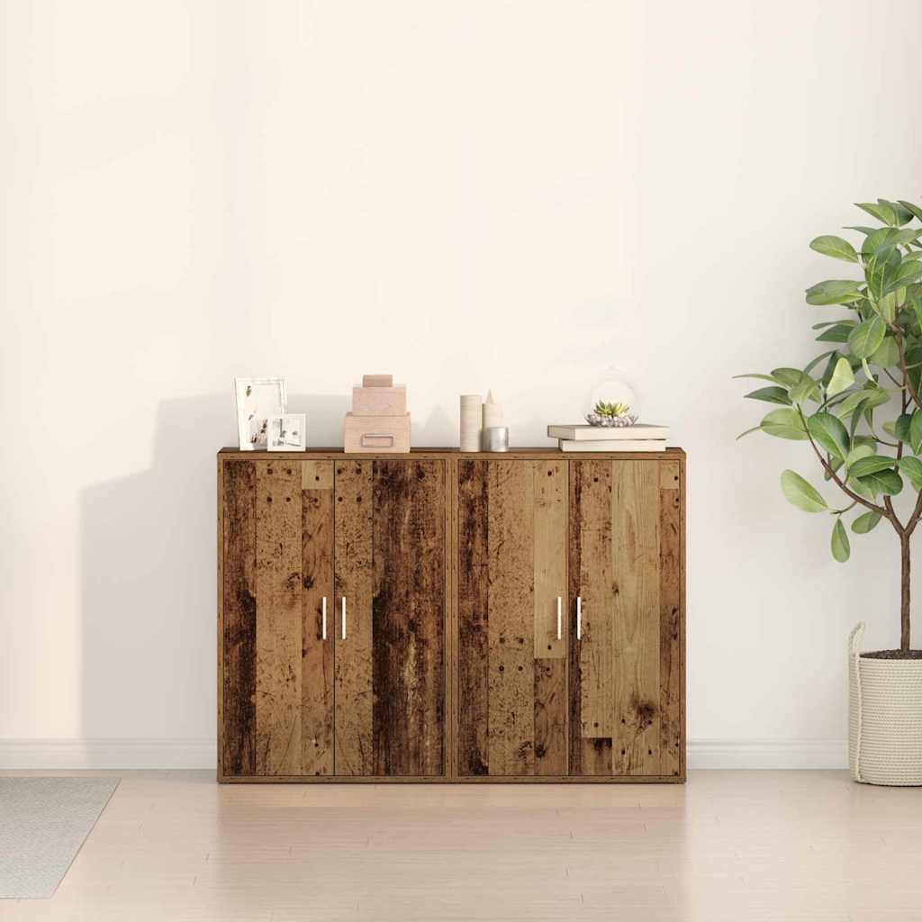 Sideboard 2 stk. Gammelt træ 60 x 31 x 84 cm Konstrueret træ
