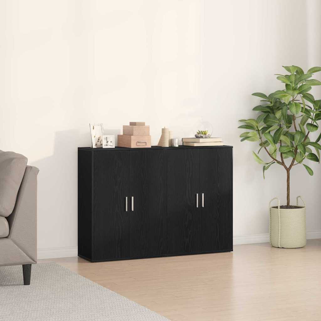 Sideboard 2 stk. Sort eg 60 x 31 x 84 cm Konstrueret træ
