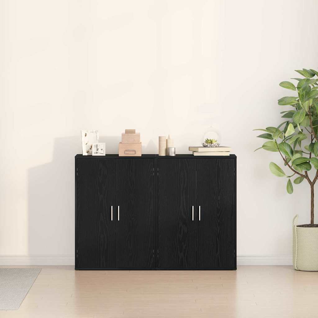 Sideboard 2 stk. Sort eg 60 x 31 x 84 cm Konstrueret træ