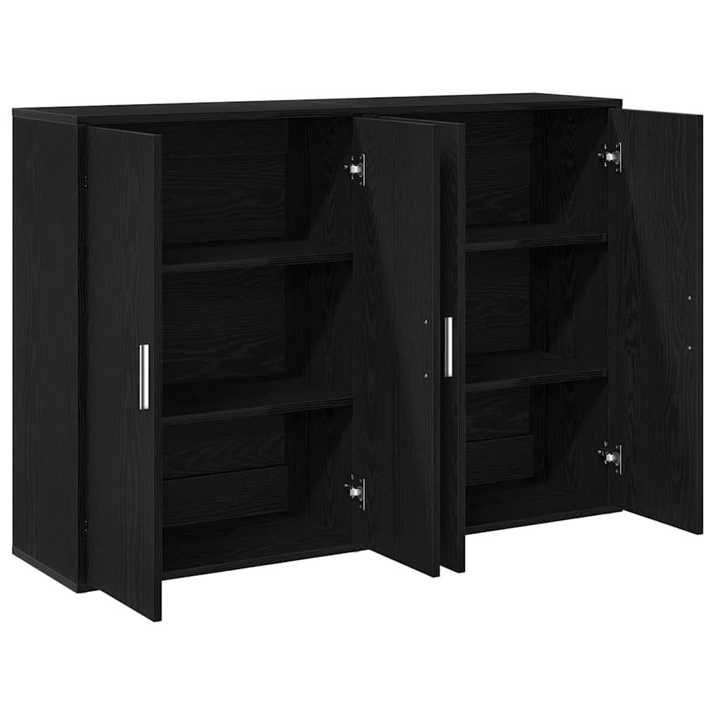 Sideboard 2 stk. Sort eg 60 x 31 x 84 cm Konstrueret træ