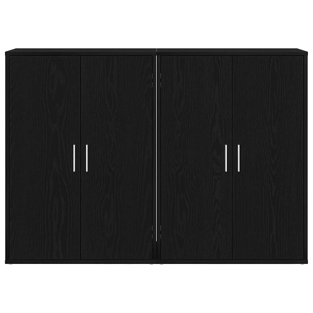 Sideboard 2 stk. Sort eg 60 x 31 x 84 cm Konstrueret træ