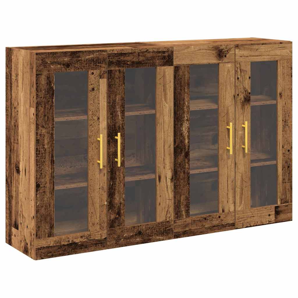 Væggeskabe 2 stk. Gammelt træ 69,5 x 34 x 90 cm Konstrueret træ