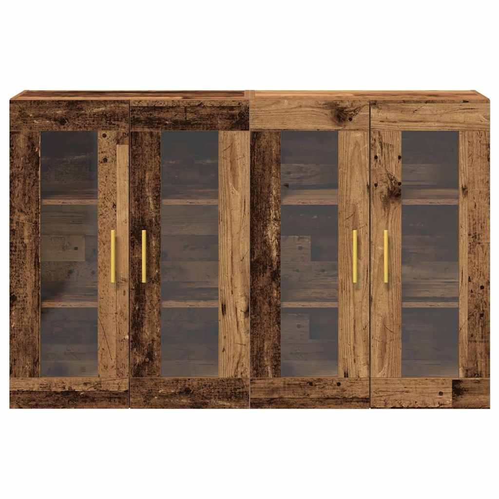Væggeskabe 2 stk. Gammelt træ 69,5 x 34 x 90 cm Konstrueret træ