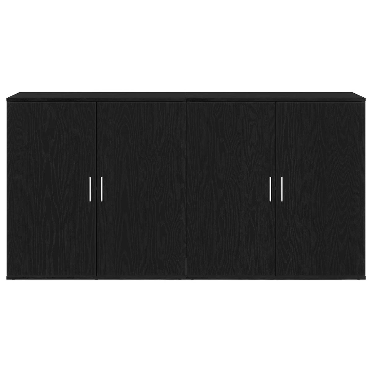 Sideboard 2 stk. Sort eg 79 x 38 x 80 cm Konstrueret træ