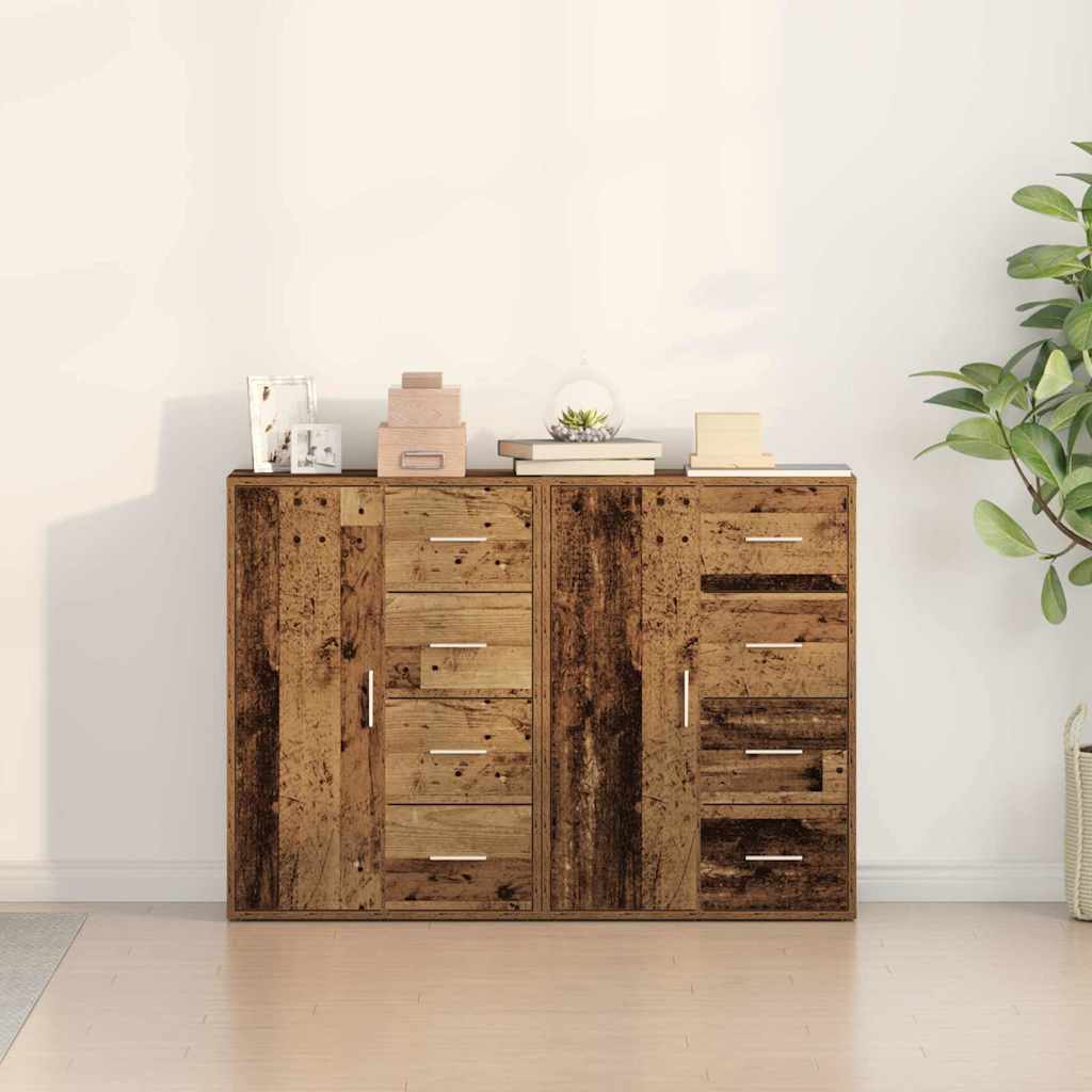 Sideboard 2 stk. Gammelt træ 60 x 31 x 84 cm Konstrueret træ