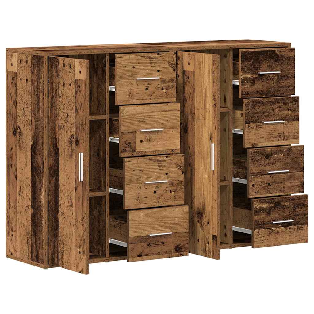 Sideboard 2 stk. Gammelt træ 60 x 31 x 84 cm Konstrueret træ