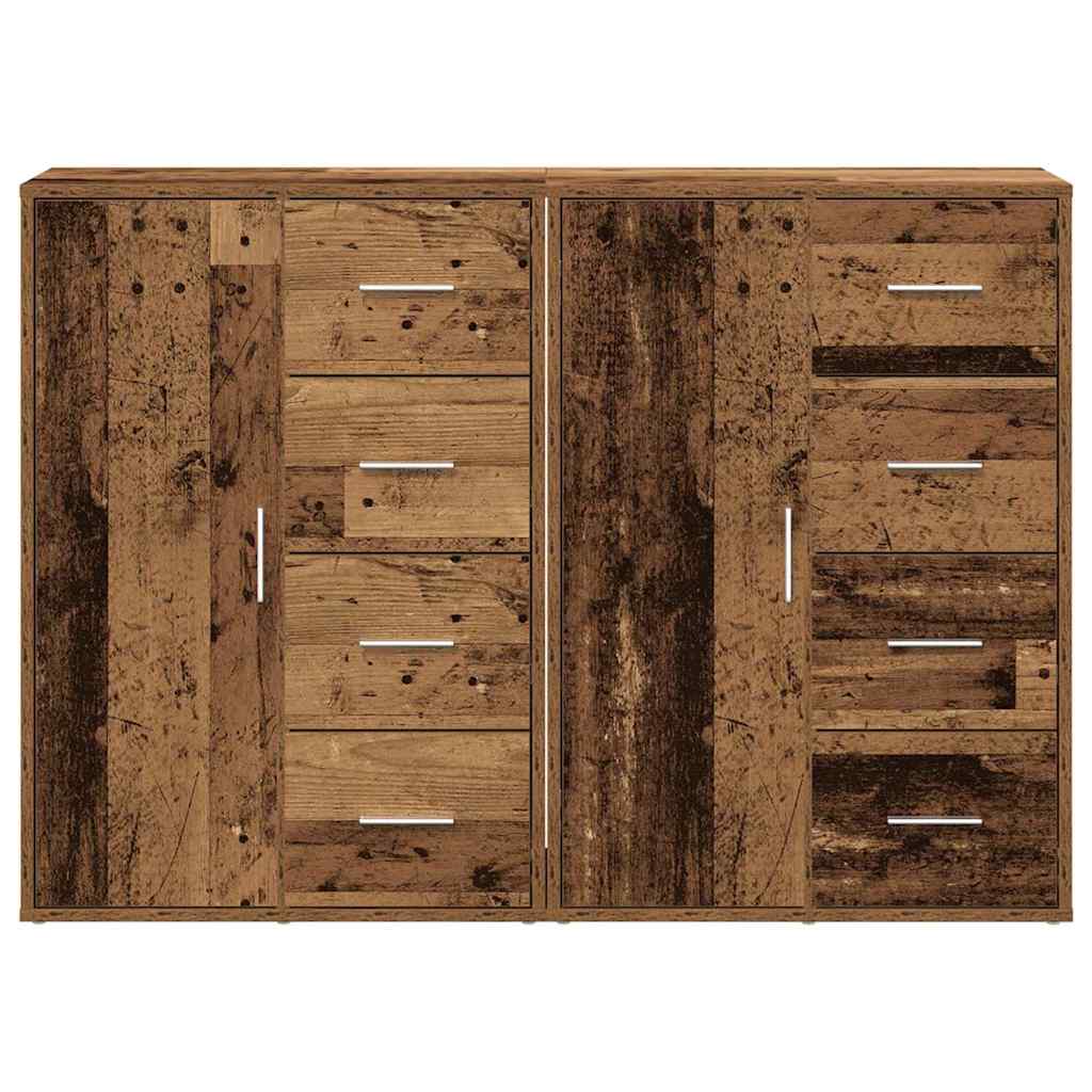 Sideboard 2 stk. Gammelt træ 60 x 31 x 84 cm Konstrueret træ