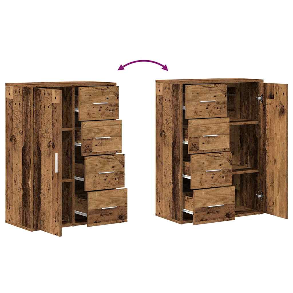 Sideboard 2 stk. Gammelt træ 60 x 31 x 84 cm Konstrueret træ