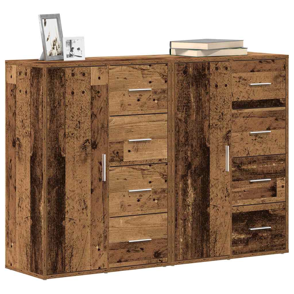 Sideboard 2 stk. Gammelt træ 60 x 31 x 84 cm Konstrueret træ