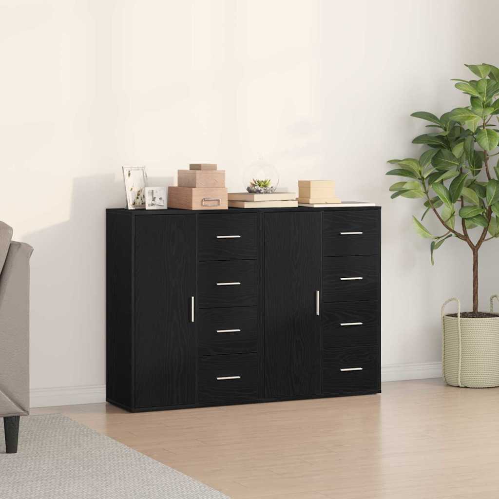 Sideboard 2 stk. Sort eg 60 x 31 x 84 cm Konstrueret træ