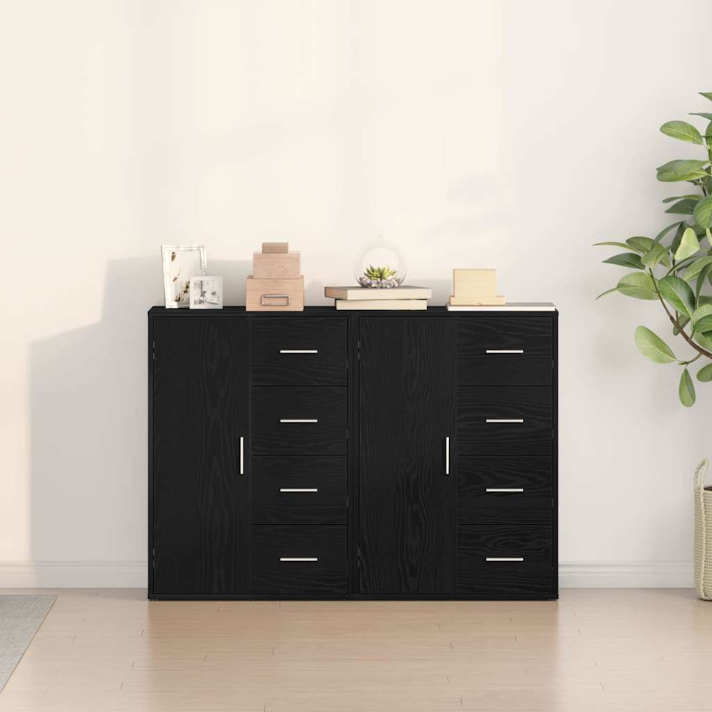 Sideboard 2 stk. Sort eg 60 x 31 x 84 cm Konstrueret træ