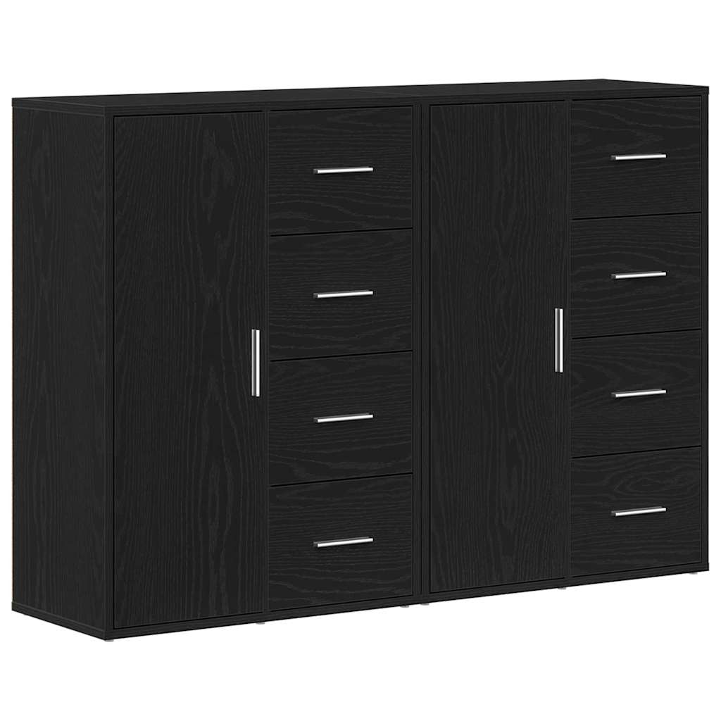 Sideboard 2 stk. Sort eg 60 x 31 x 84 cm Konstrueret træ