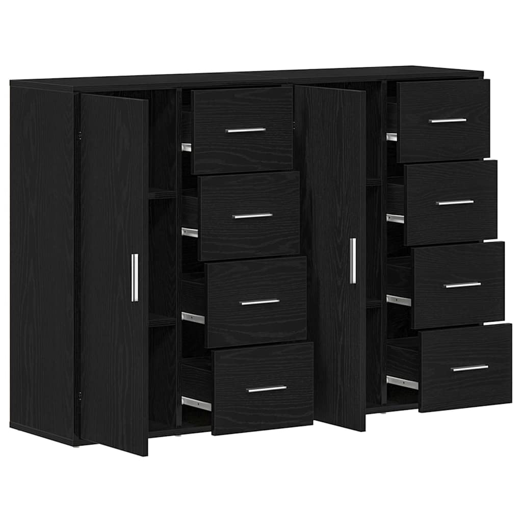 Sideboard 2 stk. Sort eg 60 x 31 x 84 cm Konstrueret træ