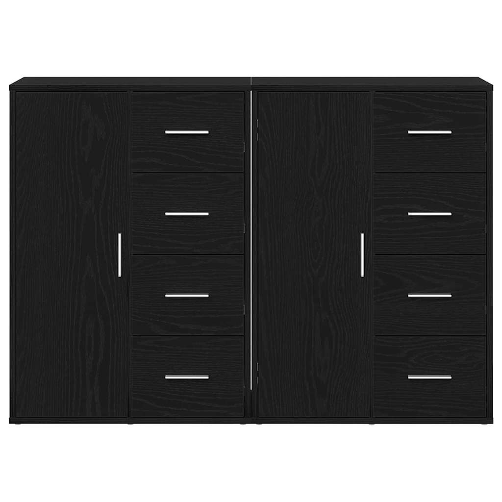 Sideboard 2 stk. Sort eg 60 x 31 x 84 cm Konstrueret træ