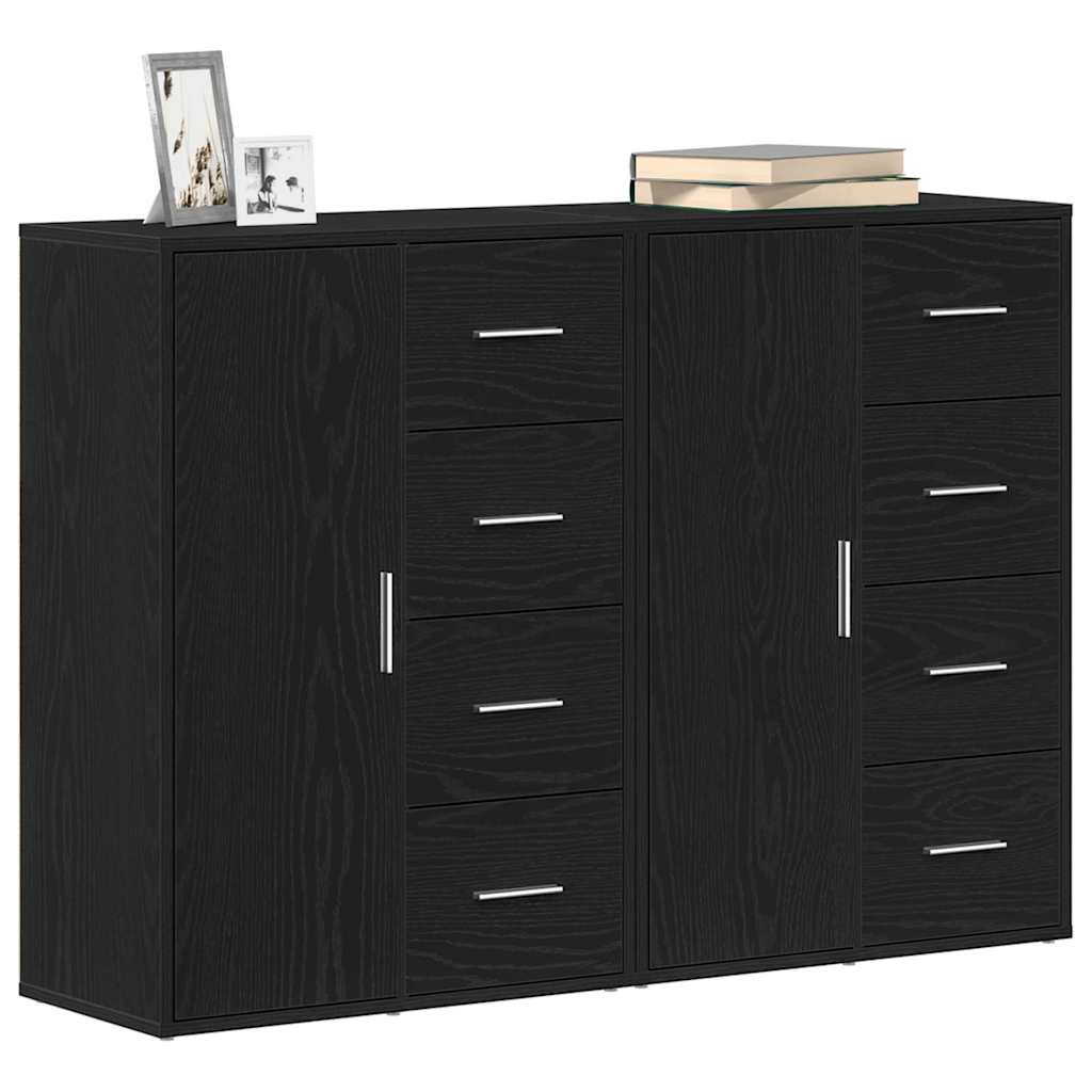 Sideboard 2 stk. Sort eg 60 x 31 x 84 cm Konstrueret træ