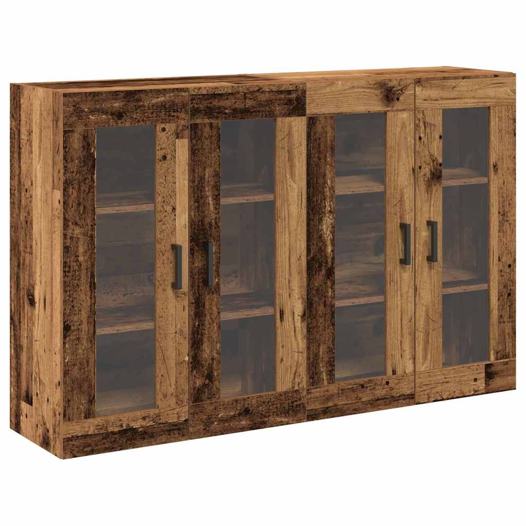 Væggeskabe 2 stk. Gammelt træ 69,5 x 34 x 90 cm Konstrueret træ
