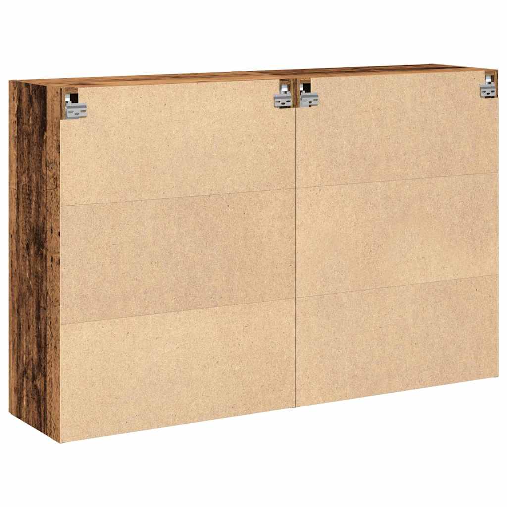 Væggeskabe 2 stk. Gammelt træ 69,5 x 34 x 90 cm Konstrueret træ