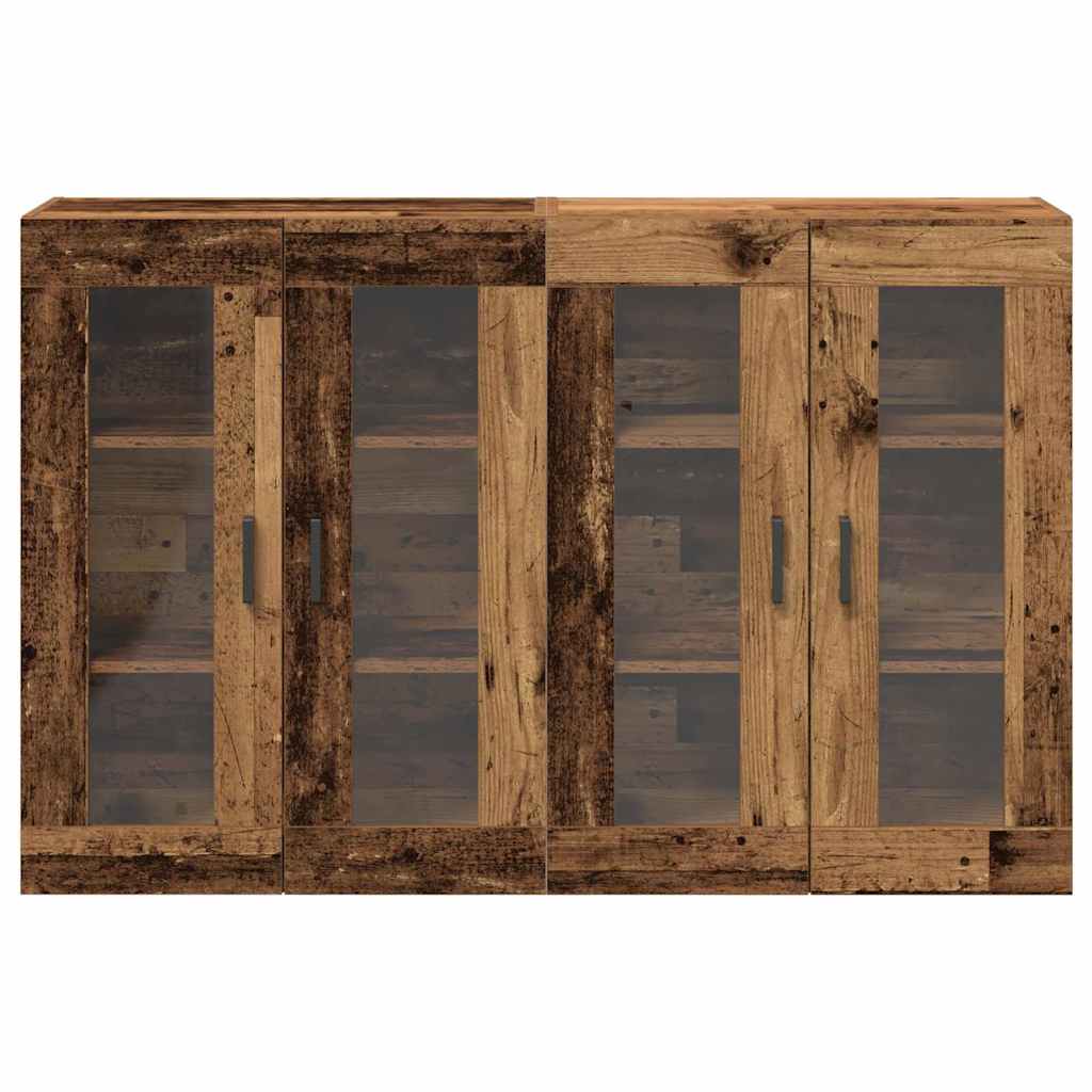 Væggeskabe 2 stk. Gammelt træ 69,5 x 34 x 90 cm Konstrueret træ