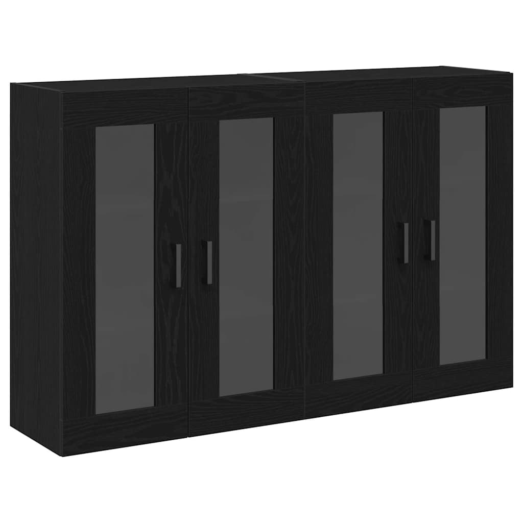 Væggeskabe 2 stk. Sort eg 69,5 x 34 x 90 cm Konstrueret træ