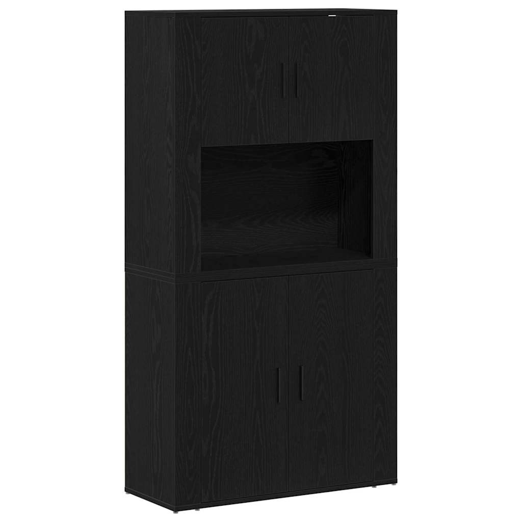 Highboard Sort eg 80 x 33 x 150 cm Konstrueret træ