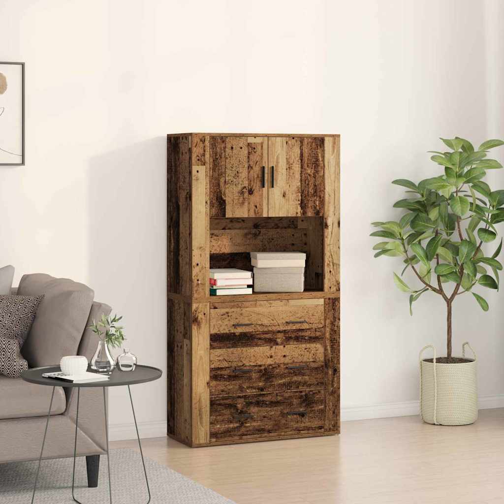 Highboard Gammelt træ 80 x 33 x 150 cm Konstrueret træ