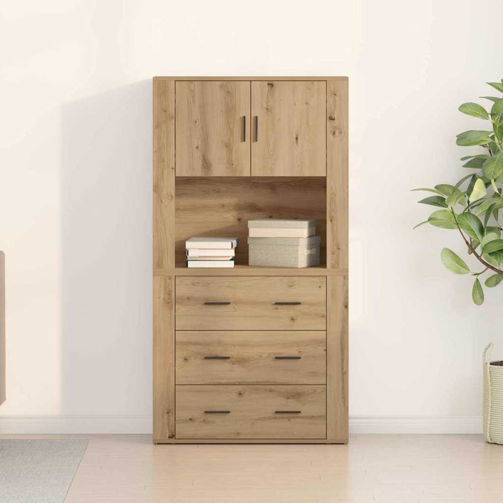 Highboard Artisan Egetræ 80 x 33 x 150 cm Konstrueret træ