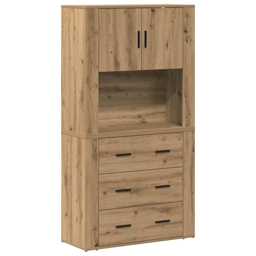 Highboard Artisan Egetræ 80 x 33 x 150 cm Konstrueret træ