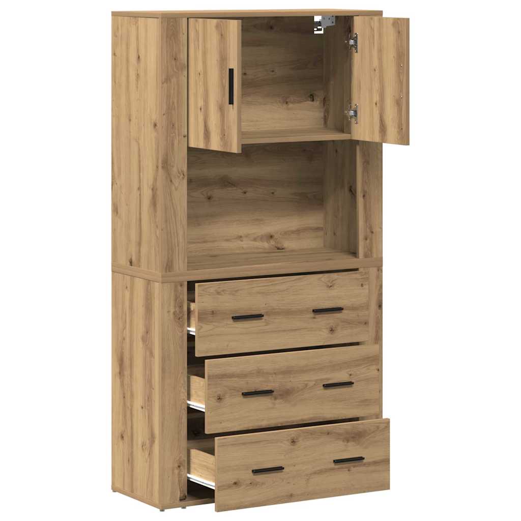 Highboard Artisan Egetræ 80 x 33 x 150 cm Konstrueret træ