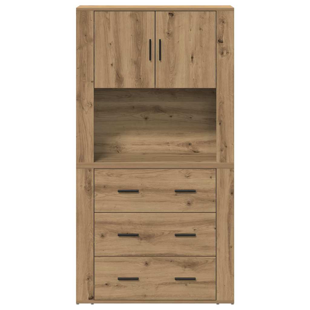 Highboard Artisan Egetræ 80 x 33 x 150 cm Konstrueret træ