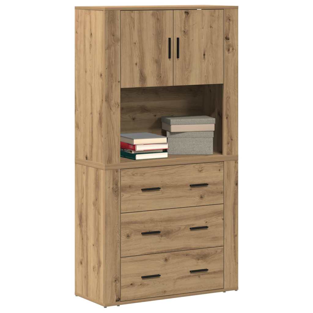 Highboard Artisan Egetræ 80 x 33 x 150 cm Konstrueret træ