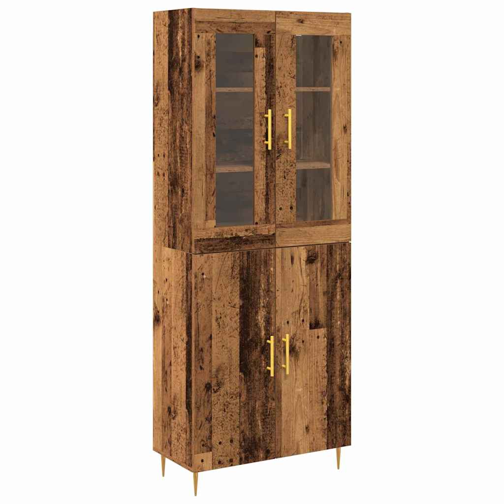 Highboard 2 stk. Gammelt træ 69,5 x 34 x 180 cm Konstrueret træ