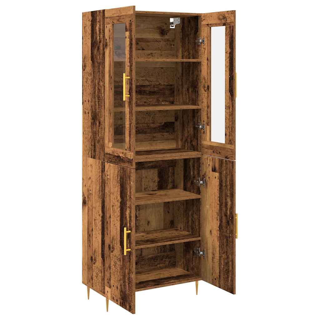 Highboard 2 stk. Gammelt træ 69,5 x 34 x 180 cm Konstrueret træ