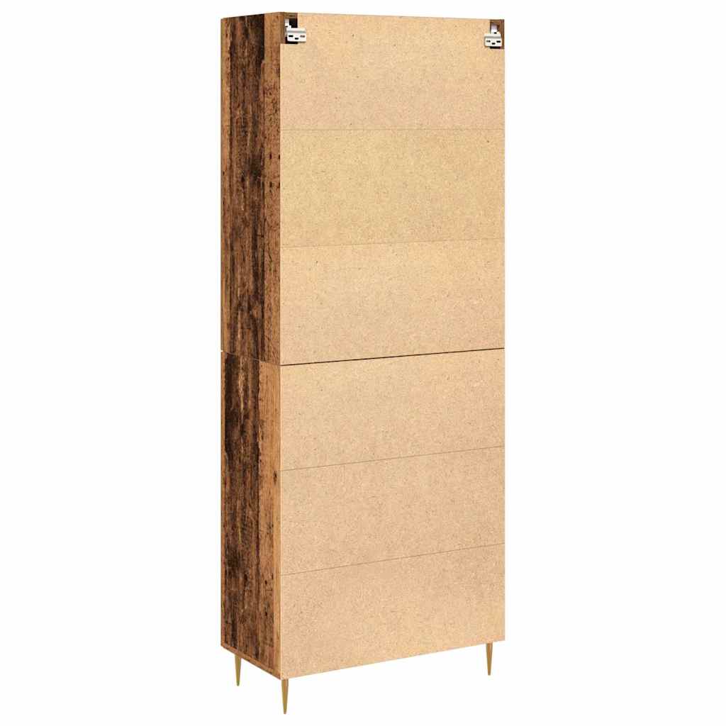 Highboard 2 stk. Gammelt træ 69,5 x 34 x 180 cm Konstrueret træ