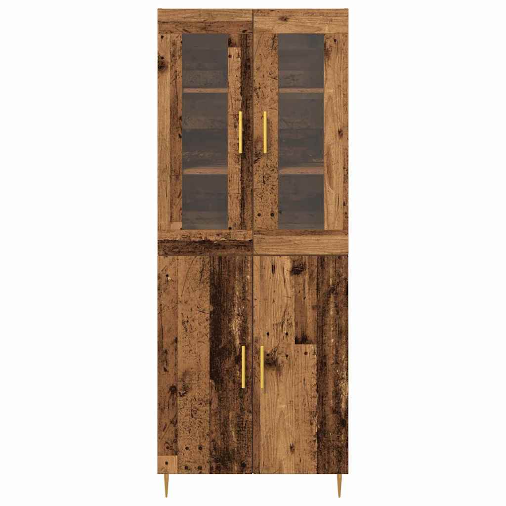 Highboard 2 stk. Gammelt træ 69,5 x 34 x 180 cm Konstrueret træ