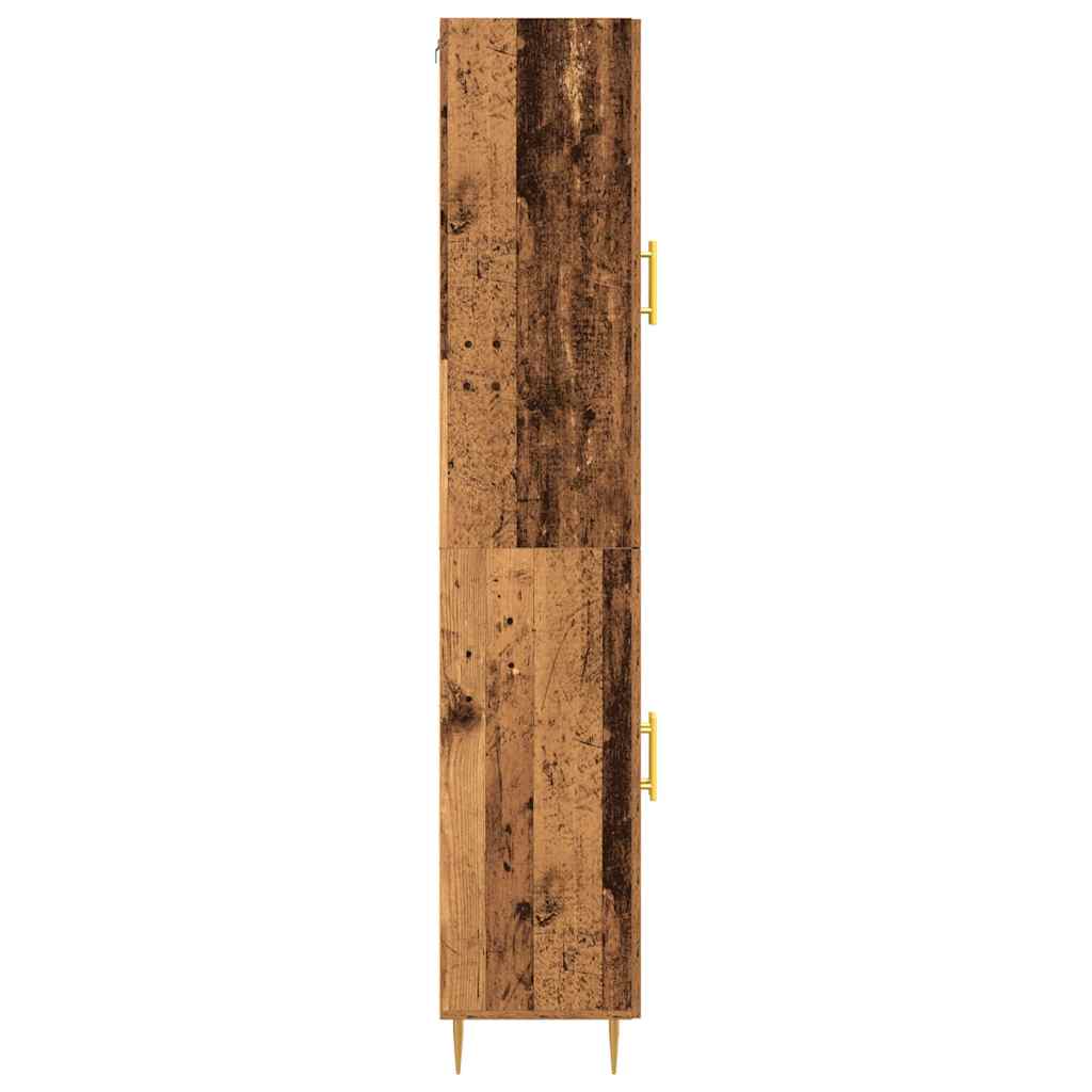 Highboard 2 stk. Gammelt træ 69,5 x 34 x 180 cm Konstrueret træ