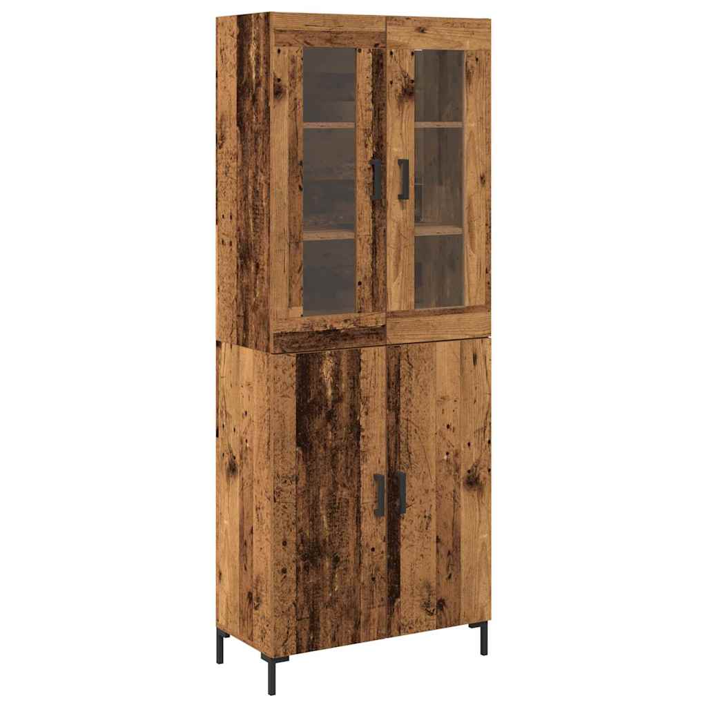 Highboard 2 stk. Gammelt træ 69,5 x 34 x 180 cm Konstrueret træ