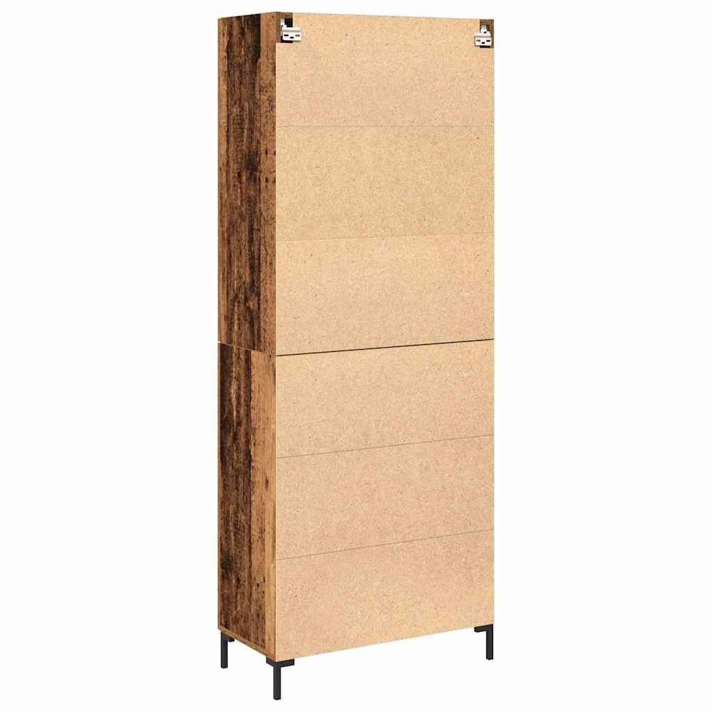 Highboard 2 stk. Gammelt træ 69,5 x 34 x 180 cm Konstrueret træ