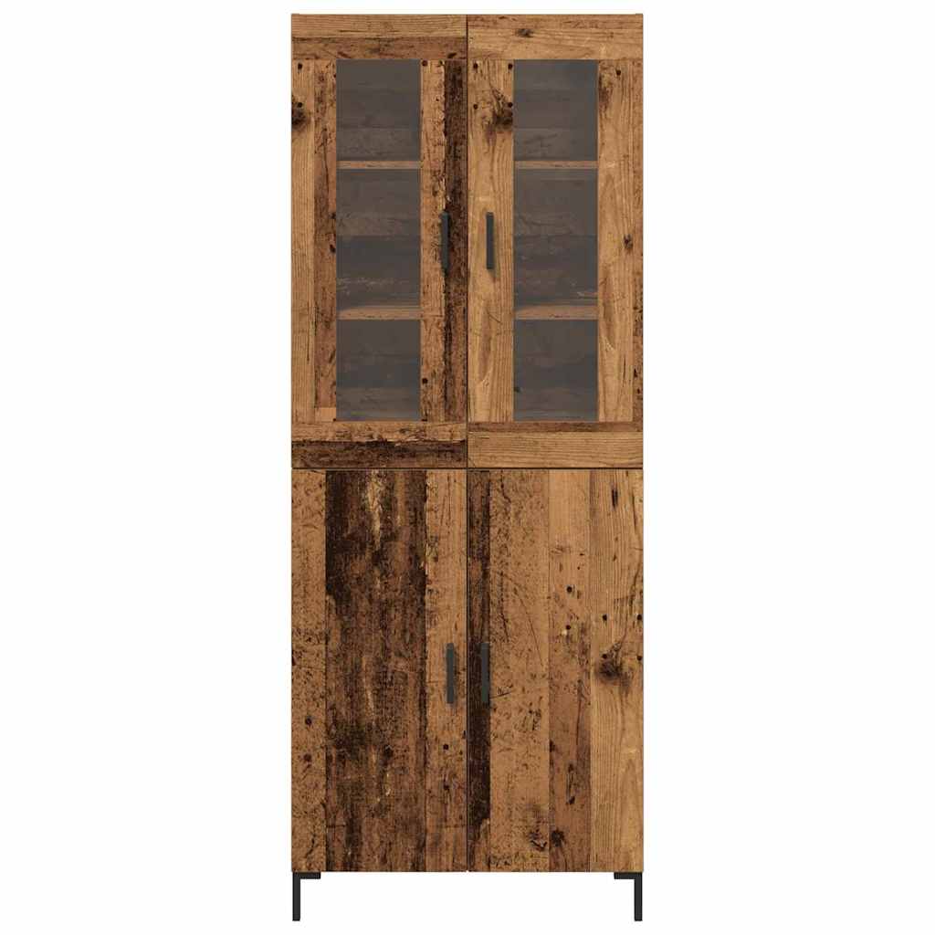 Highboard 2 stk. Gammelt træ 69,5 x 34 x 180 cm Konstrueret træ