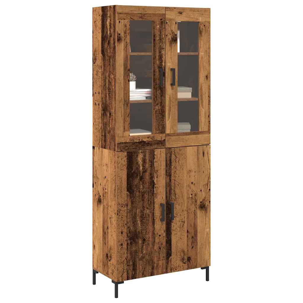 Highboard 2 stk. Gammelt træ 69,5 x 34 x 180 cm Konstrueret træ
