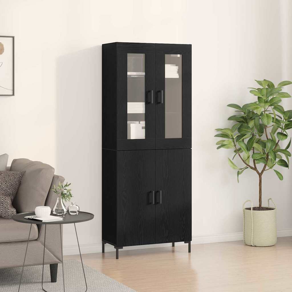 Highboard 2 stk. Sort eg 69,5 x 34 x 180 cm Konstrueret træ