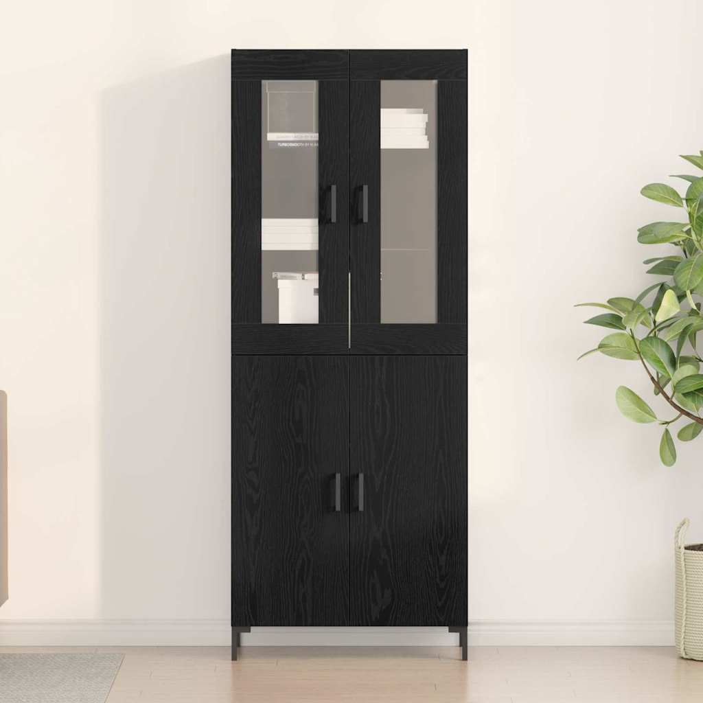 Highboard 2 stk. Sort eg 69,5 x 34 x 180 cm Konstrueret træ