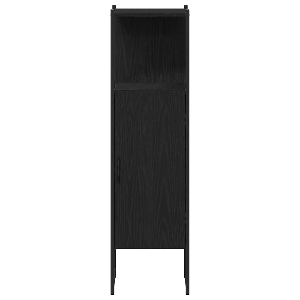 Badeværelsesmøbel sæt 4 stk. Sort eg 33 x 33 x 185,5 cm
