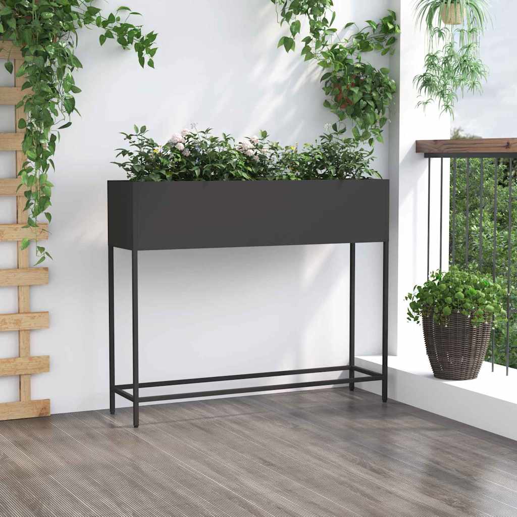 Hævet haveplante Sort 100 x 26 x 82 cm Stål