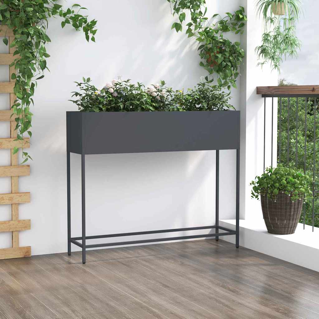 Hævet haveplante Antracit 100 x 26 x 82 cm Stål