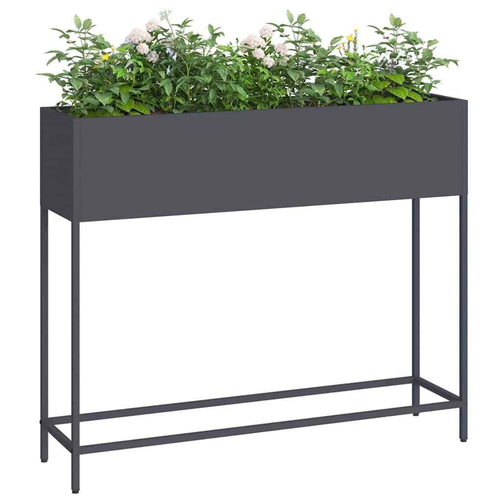 Hævet haveplante Antracit 100 x 26 x 82 cm Stål