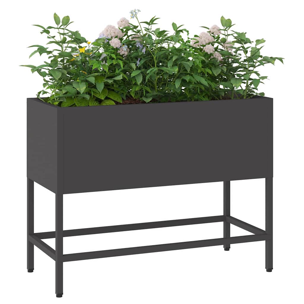 Hævet haveplante Sort 60 x 26 x 45 cm Stål