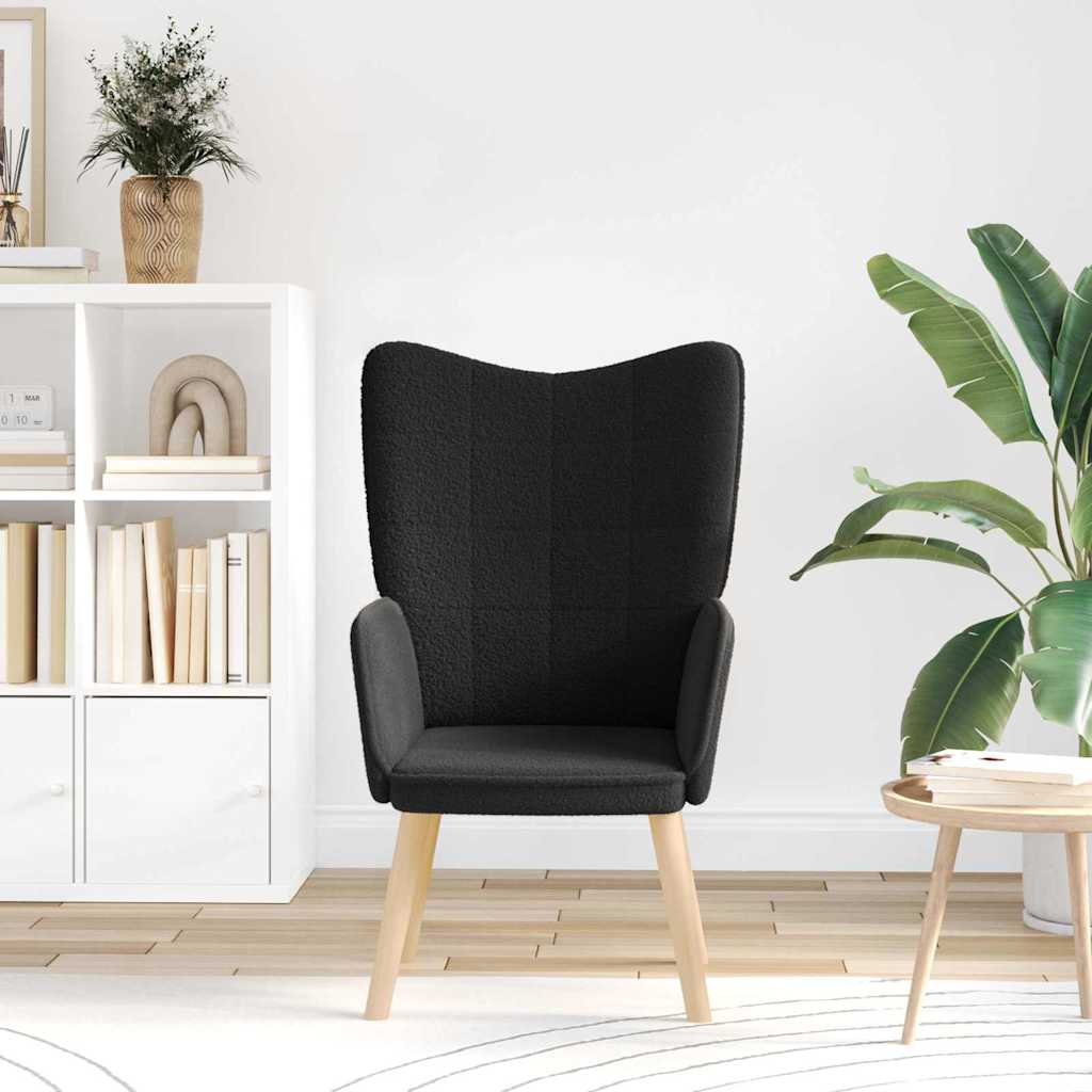 lænestol Sort 62 x 67 x 95,5 cm Sherpa-stof